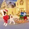 Costway Pre-Lit Christmas Dog Sleigh & Gift Boxes Combo Xmas Decoration with 170 Lights